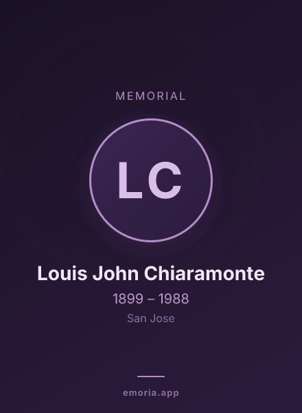 Memorial portrait of Louis John Chiaramonte