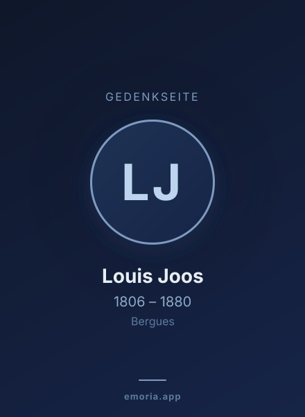 Gedenkportrait von Louis Joos