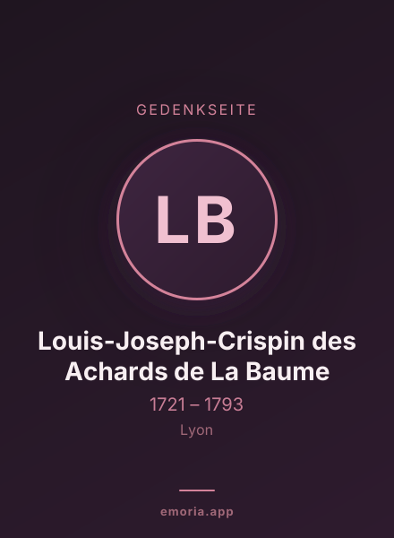 Gedenkportrait von Louis-Joseph-Crispin des Achards de La Baume