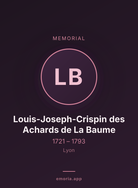 Memorial portrait of Louis-Joseph-Crispin des Achards de La Baume