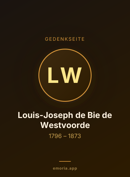 Gedenkportrait von Louis-Joseph de Bie de Westvoorde