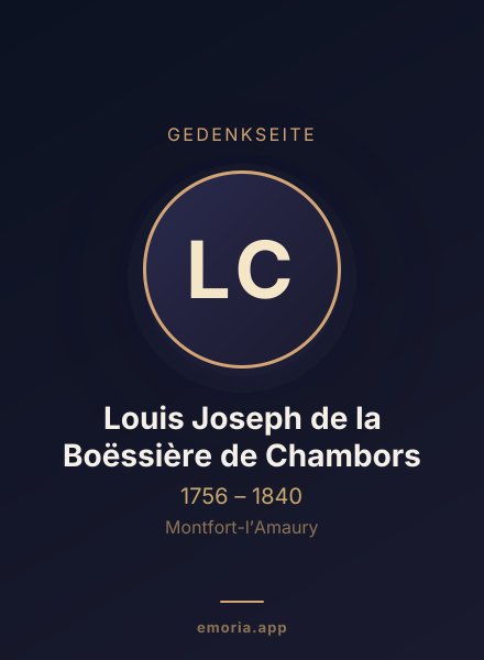 Gedenkportrait von Louis Joseph de la Boëssière de Chambors