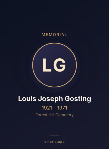 Memorial portrait of Louis Joseph Gosting