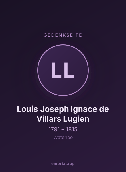 Gedenkportrait von Louis Joseph Ignace de Villars Lugien