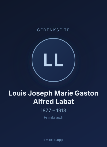 Gedenkportrait von Louis Joseph Marie Gaston Alfred Labat