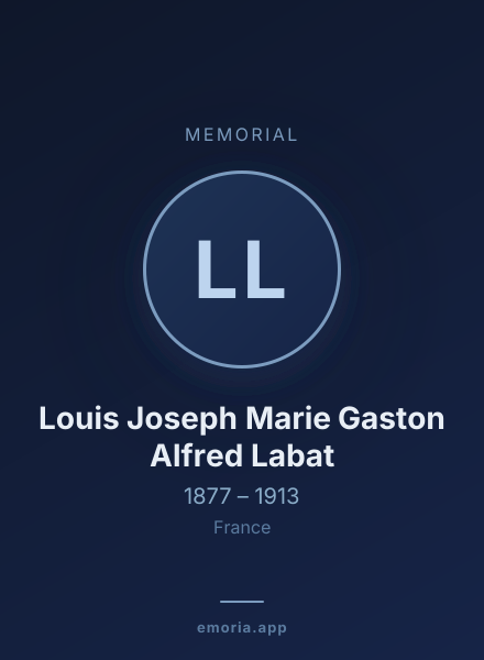 Memorial portrait of Louis Joseph Marie Gaston Alfred Labat