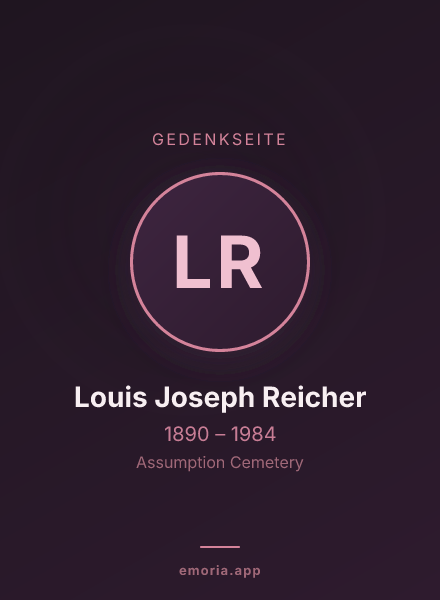 Gedenkportrait von Louis Joseph Reicher