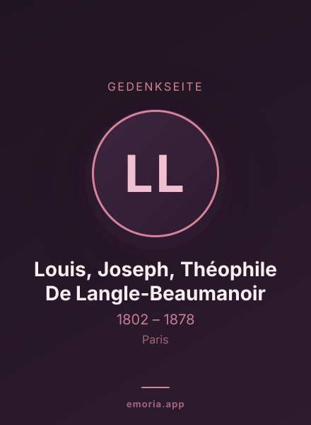 Gedenkportrait von Louis, Joseph, Théophile De Langle-Beaumanoir