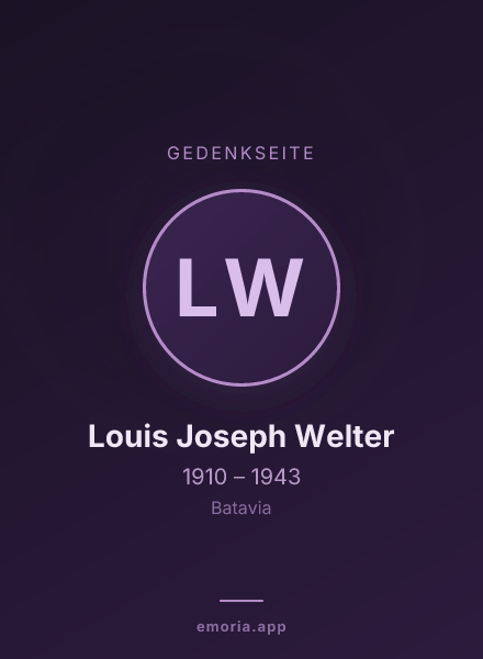 Gedenkportrait von Louis Joseph Welter