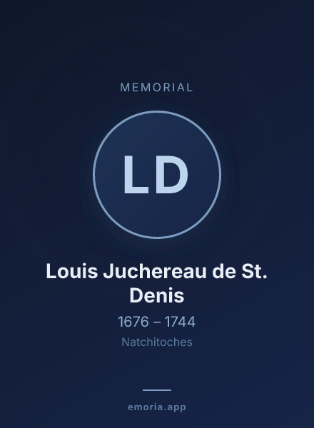 Memorial portrait of Louis Juchereau de St. Denis