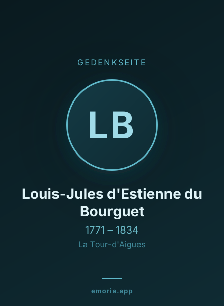 Gedenkportrait von Louis-Jules d'Estienne du Bourguet