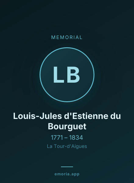 Memorial portrait of Louis-Jules d'Estienne du Bourguet