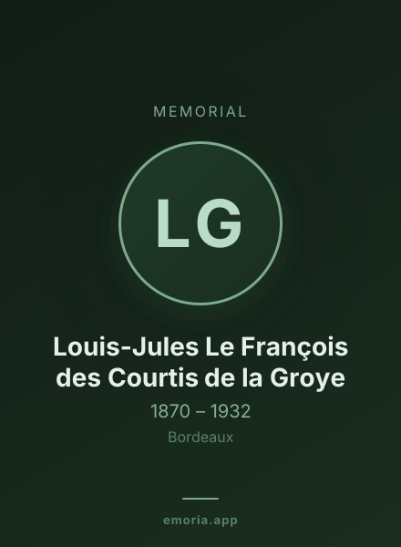 Memorial portrait of Louis-Jules Le François des Courtis de la Groye