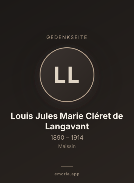 Gedenkportrait von Louis Jules Marie Cléret de Langavant