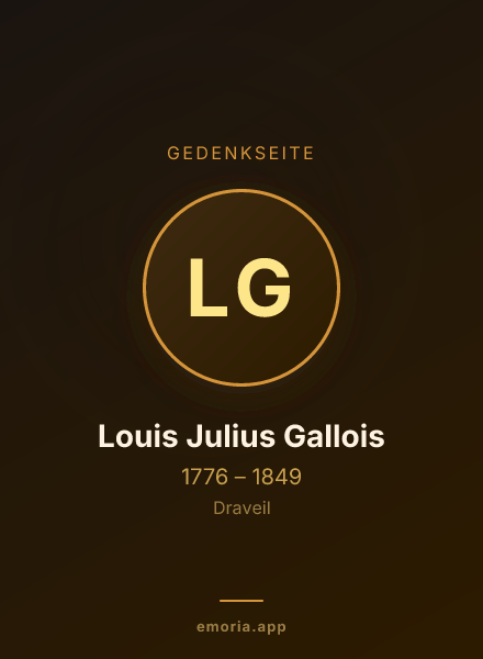 Gedenkportrait von Louis Julius Gallois