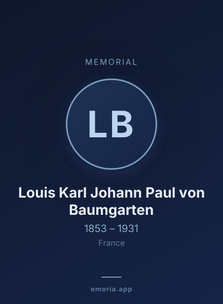 Memorial portrait of Louis Karl Johann Paul von Baumgarten
