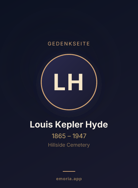 Gedenkportrait von Louis Kepler Hyde