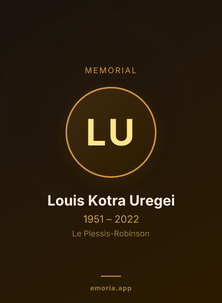 Memorial portrait of Louis Kotra Uregei