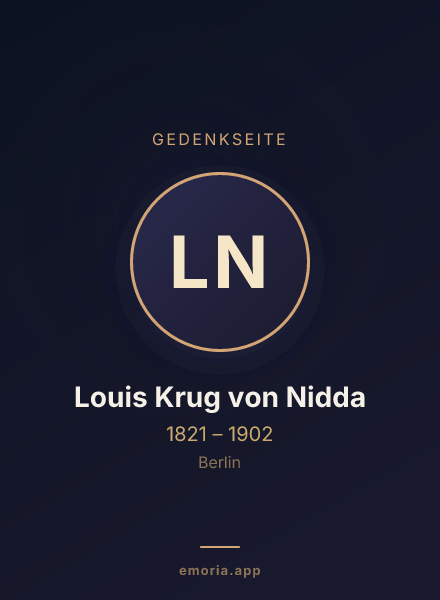 Gedenkportrait von Louis Krug von Nidda