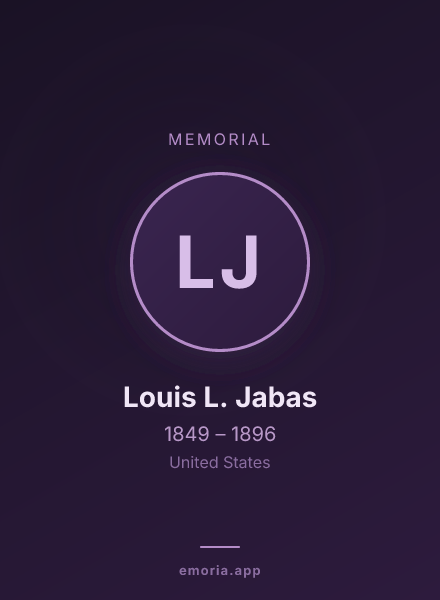 Memorial portrait of Louis L. Jabas