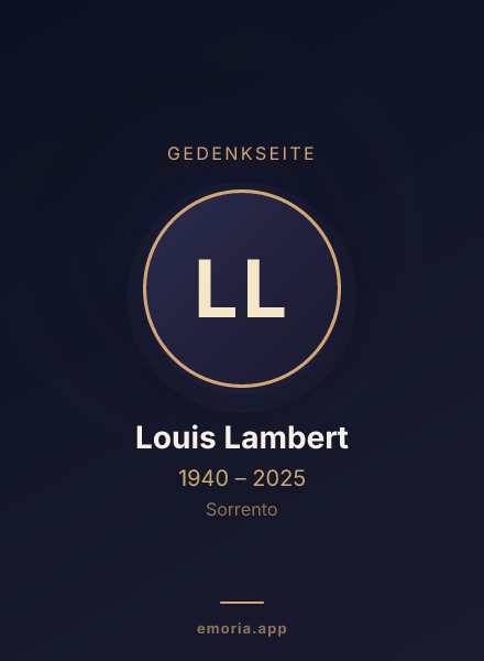 Gedenkportrait von Louis Lambert
