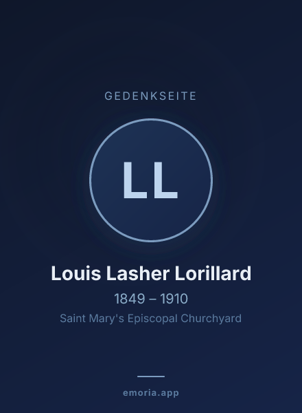 Gedenkportrait von Louis Lasher Lorillard