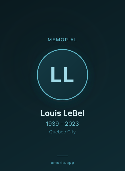 Memorial portrait of Louis LeBel