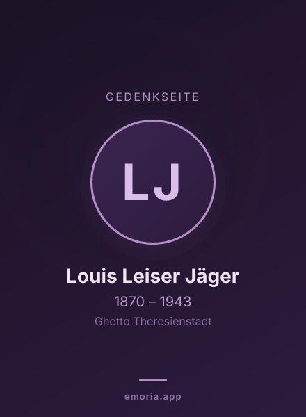 Gedenkportrait von Louis Leiser Jäger