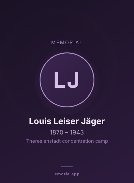 Memorial portrait of Louis Leiser Jäger