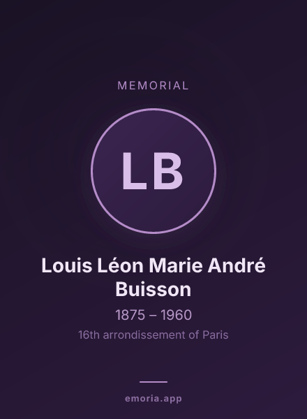 Memorial portrait of Louis Léon Marie André Buisson