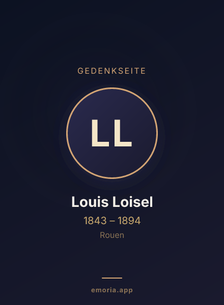 Gedenkportrait von Louis Loisel