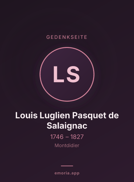 Gedenkportrait von Louis Luglien Pasquet de Salaignac