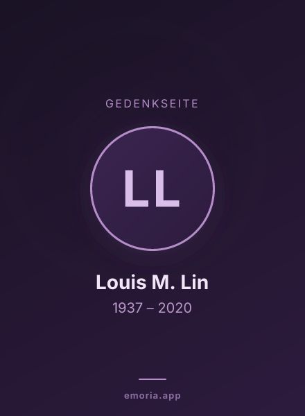 Gedenkportrait von Louis M. Lin