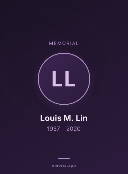 Memorial portrait of Louis M. Lin