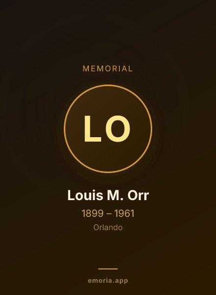 Memorial portrait of Louis M. Orr