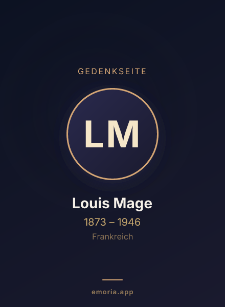 Gedenkportrait von Louis Mage