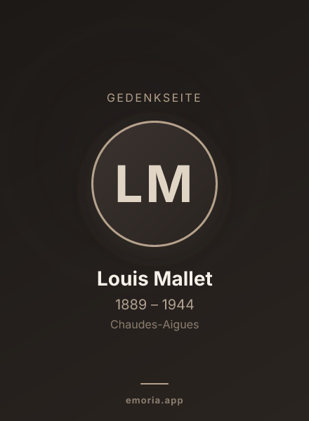 Gedenkportrait von Louis Mallet