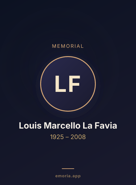 Memorial portrait of Louis Marcello La Favia