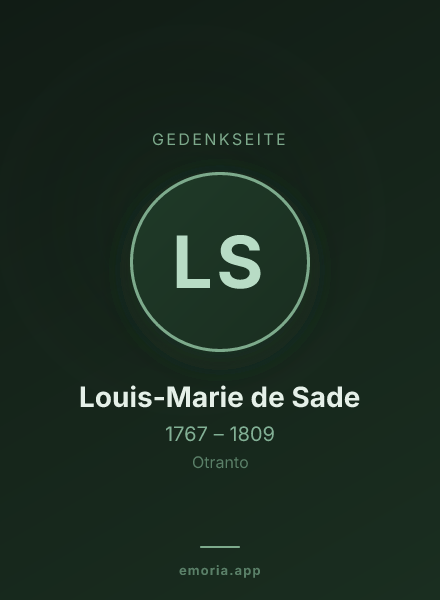 Gedenkportrait von Louis-Marie de Sade