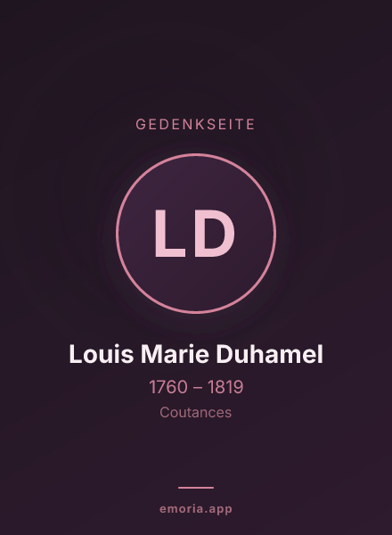 Gedenkportrait von Louis Marie Duhamel