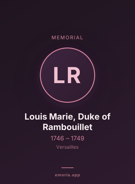 Memorial portrait of Louis Marie, Duke of Rambouillet