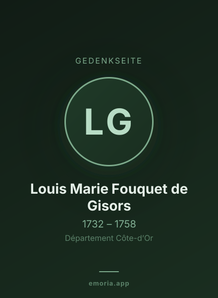 Gedenkportrait von Louis Marie Fouquet de Gisors