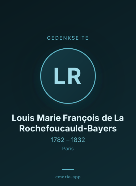 Gedenkportrait von Louis Marie François de La Rochefoucauld-Bayers