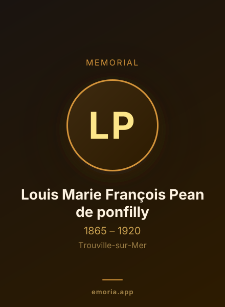 Memorial portrait of Louis Marie François Pean de ponfilly