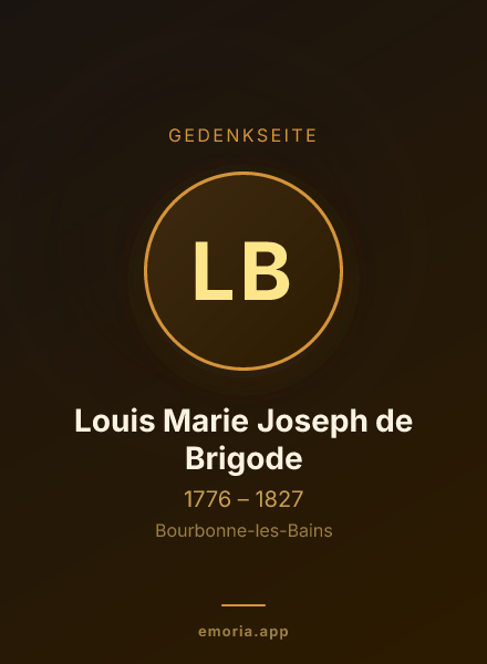 Gedenkportrait von Louis Marie Joseph de Brigode