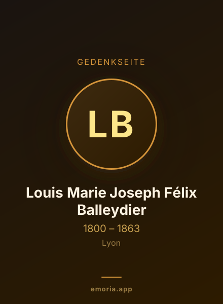 Gedenkportrait von Louis Marie Joseph Félix Balleydier