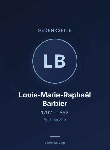 Gedenkportrait von Louis-Marie-Raphaël Barbier