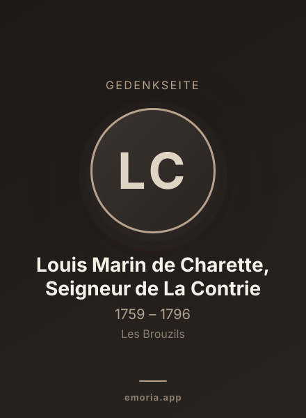 Gedenkportrait von Louis Marin de Charette, Seigneur de La Contrie