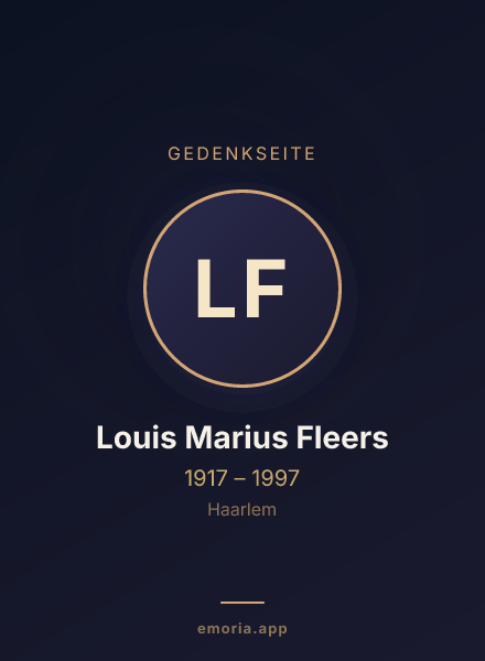 Gedenkportrait von Louis Marius Fleers