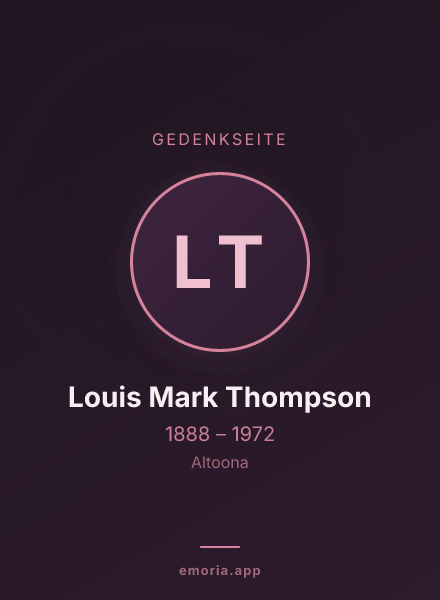 Gedenkportrait von Louis Mark Thompson